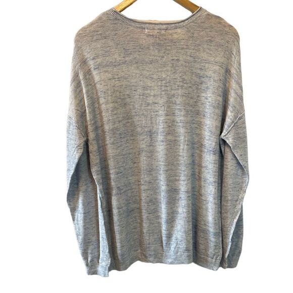 JOE FRESH Light Heather Blue Tight Knit Boat Neck Loose Fit Longer Sweater XL - Picture 4 of 9